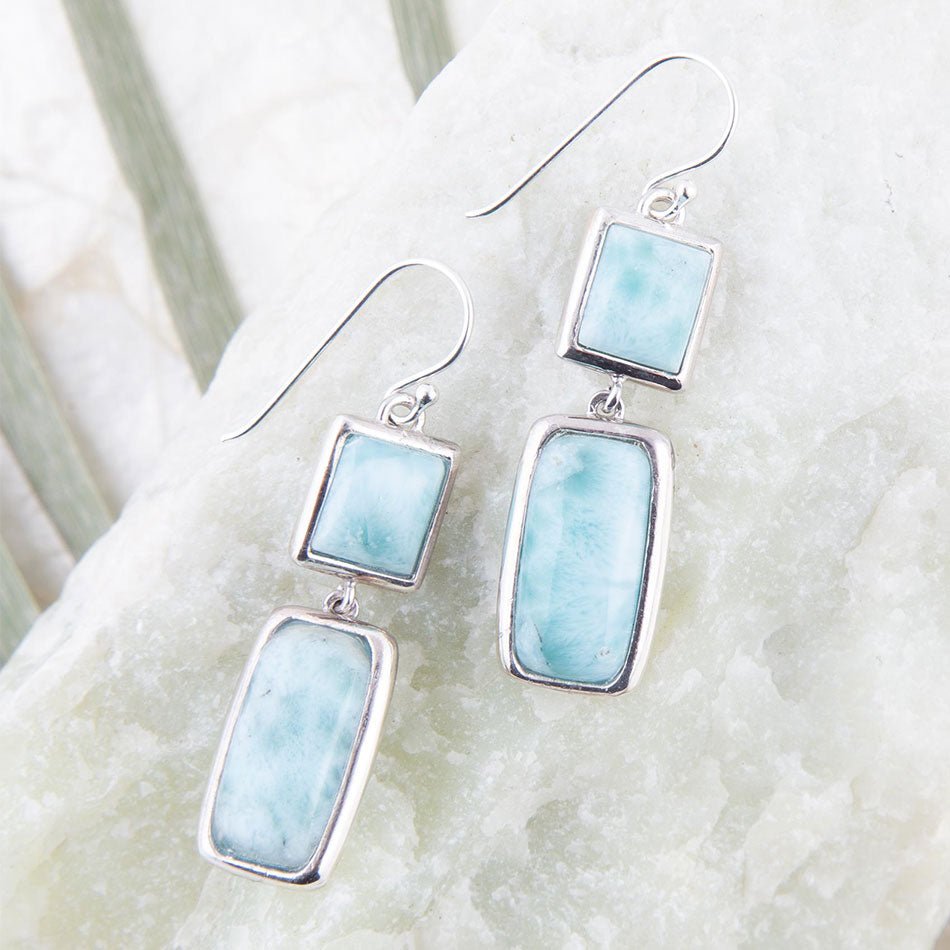 Drops of Blue Larimar Sterling Silver Earrings from KADOU Boutique