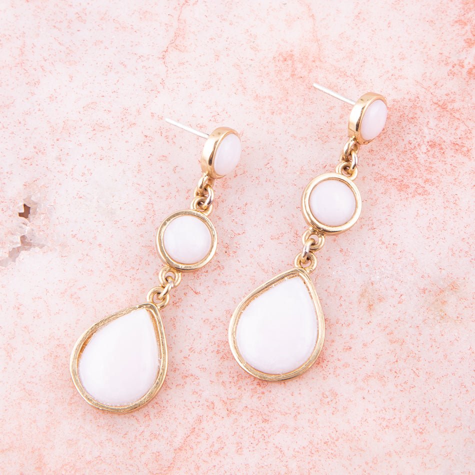 Drops of Pink Opal Earrings from KADOU Boutique
