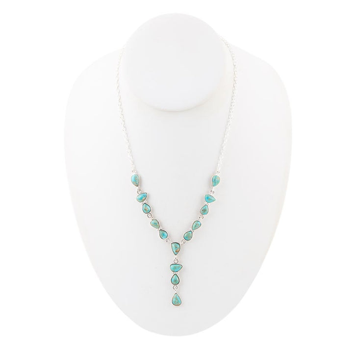 Durango Blue Turquoise and Sterling Silver Y-Necklace