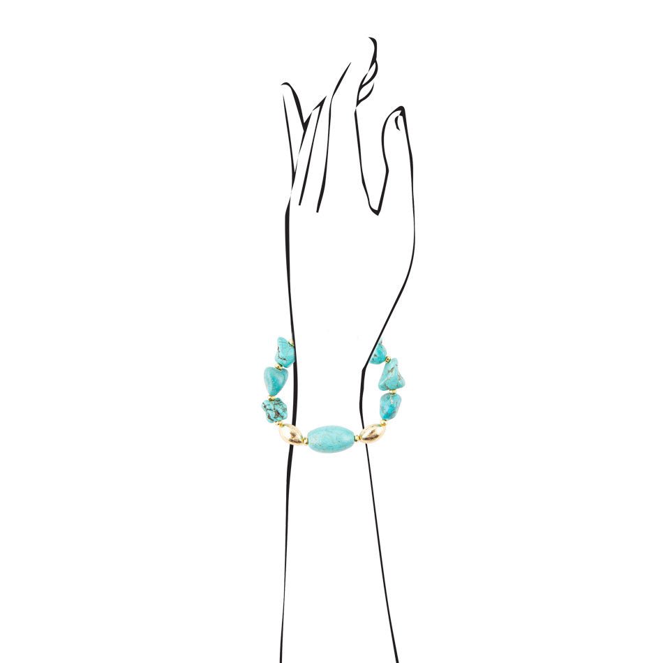 Durango Chunky Turquoise Stretch Bracelet from KADOU Boutique