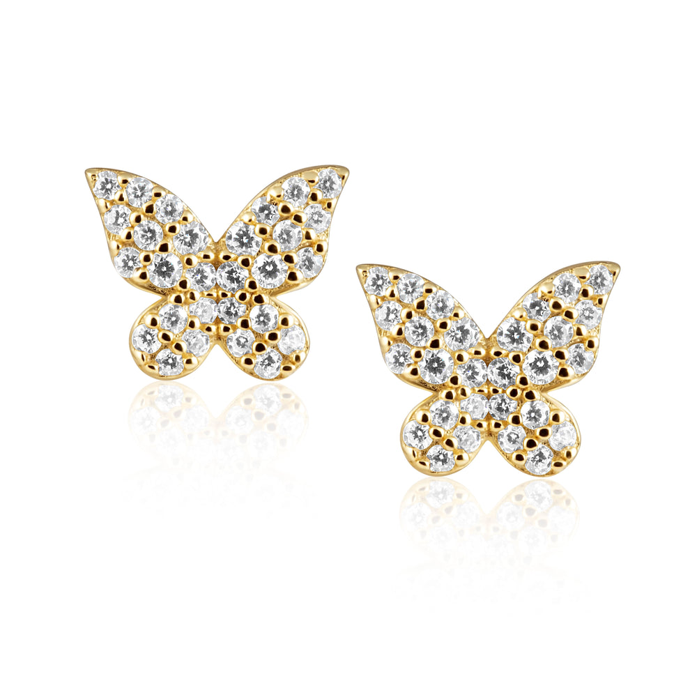 Elsie Pave Butterfly Studs from KADOU Boutique