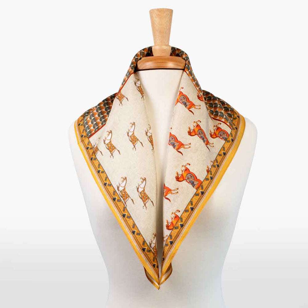 Empire - Stylized Equestrian Scarf in Apricot from KADOU Boutique