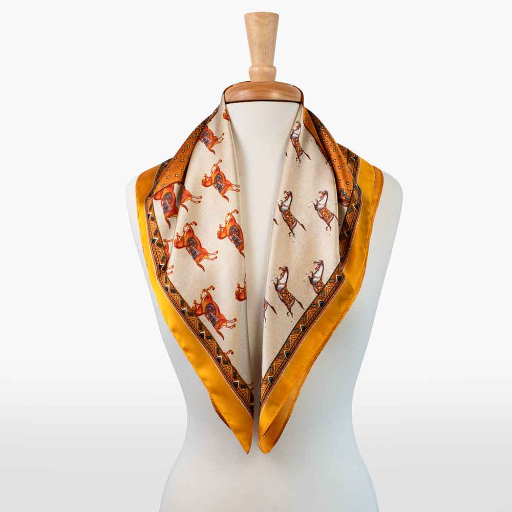 Empire - Stylized Equestrian Scarf in Tangerine from KADOU Boutique