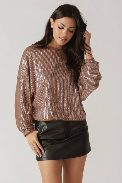 Dolman Sleeve Sequin Top