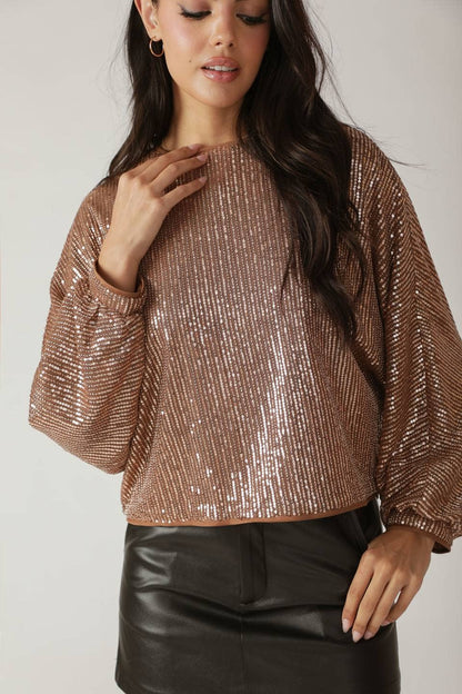 Dolman Sleeve Sequin Top