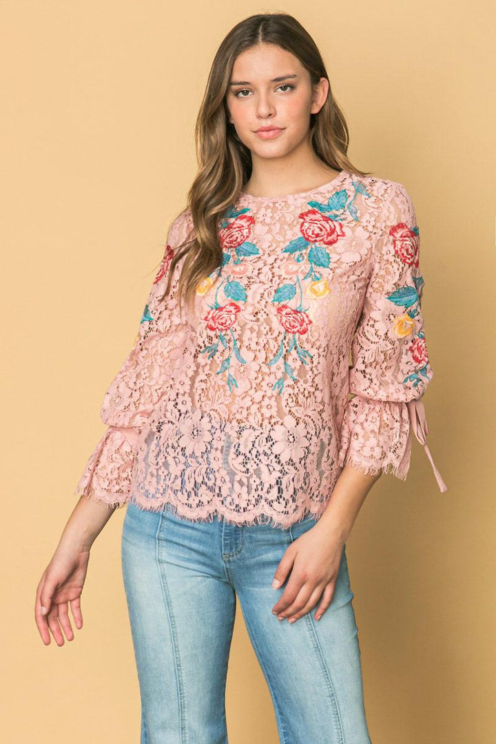 Embroidered Lace Top from KADOU Boutique