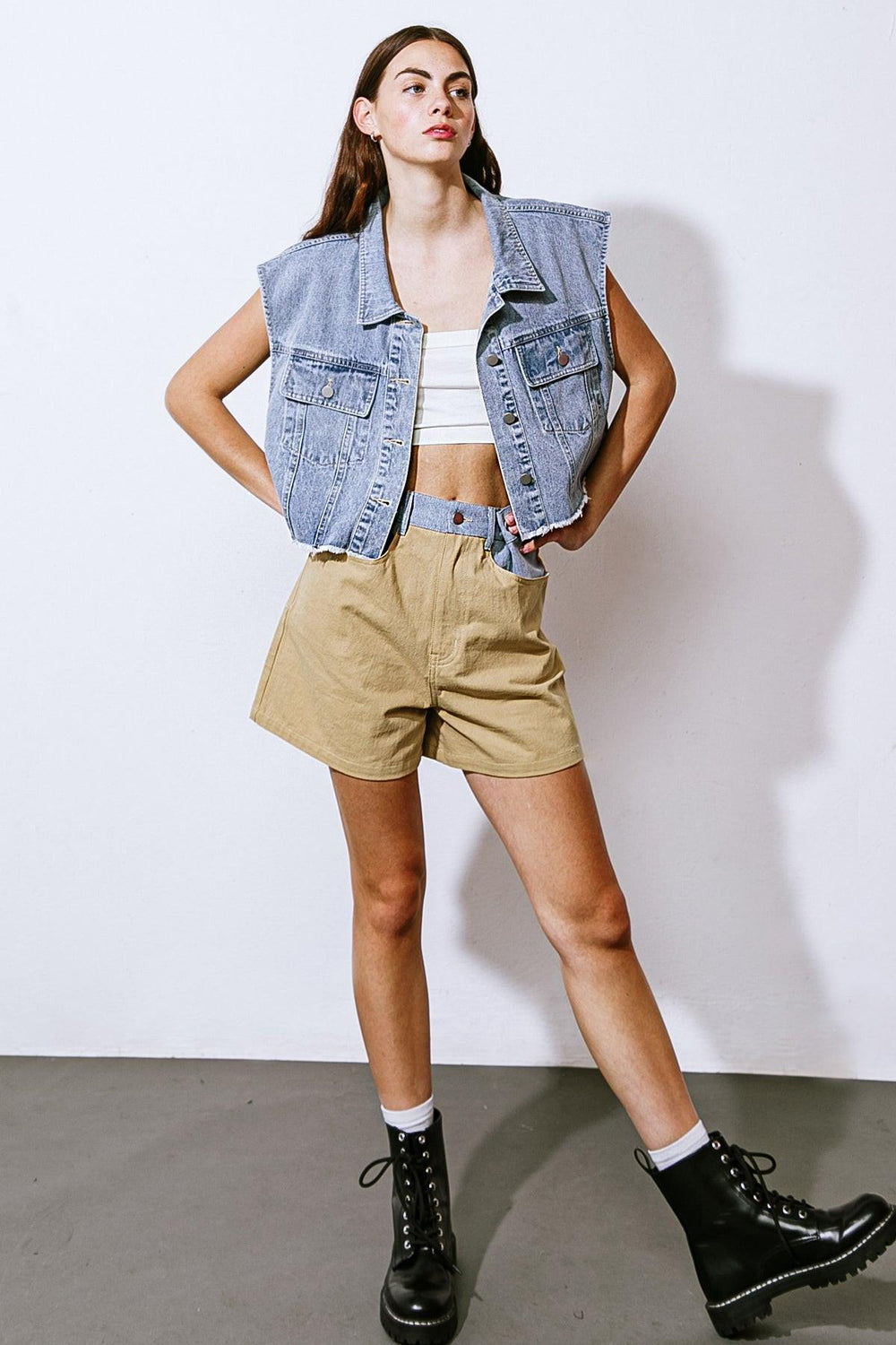 Major Mood Denim Twill Shorts from KADOU Boutique