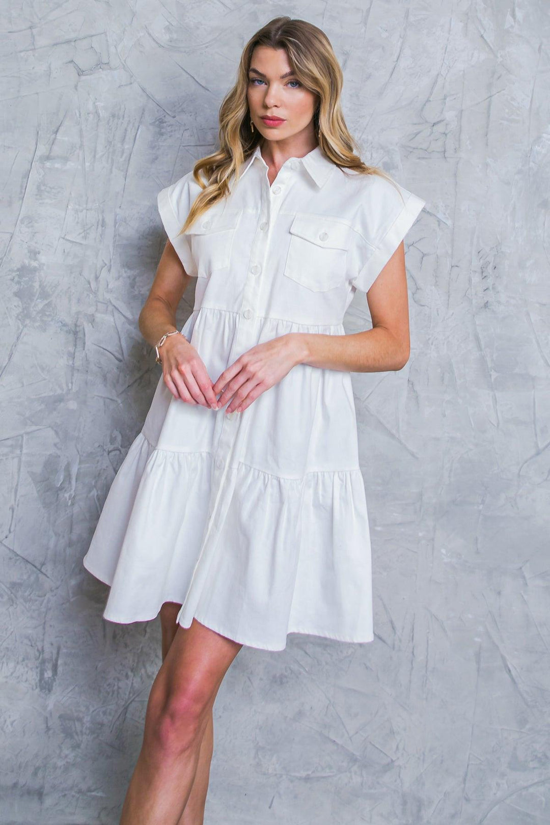 LIVE IN THE MOMENT DENIM MINI DRESS