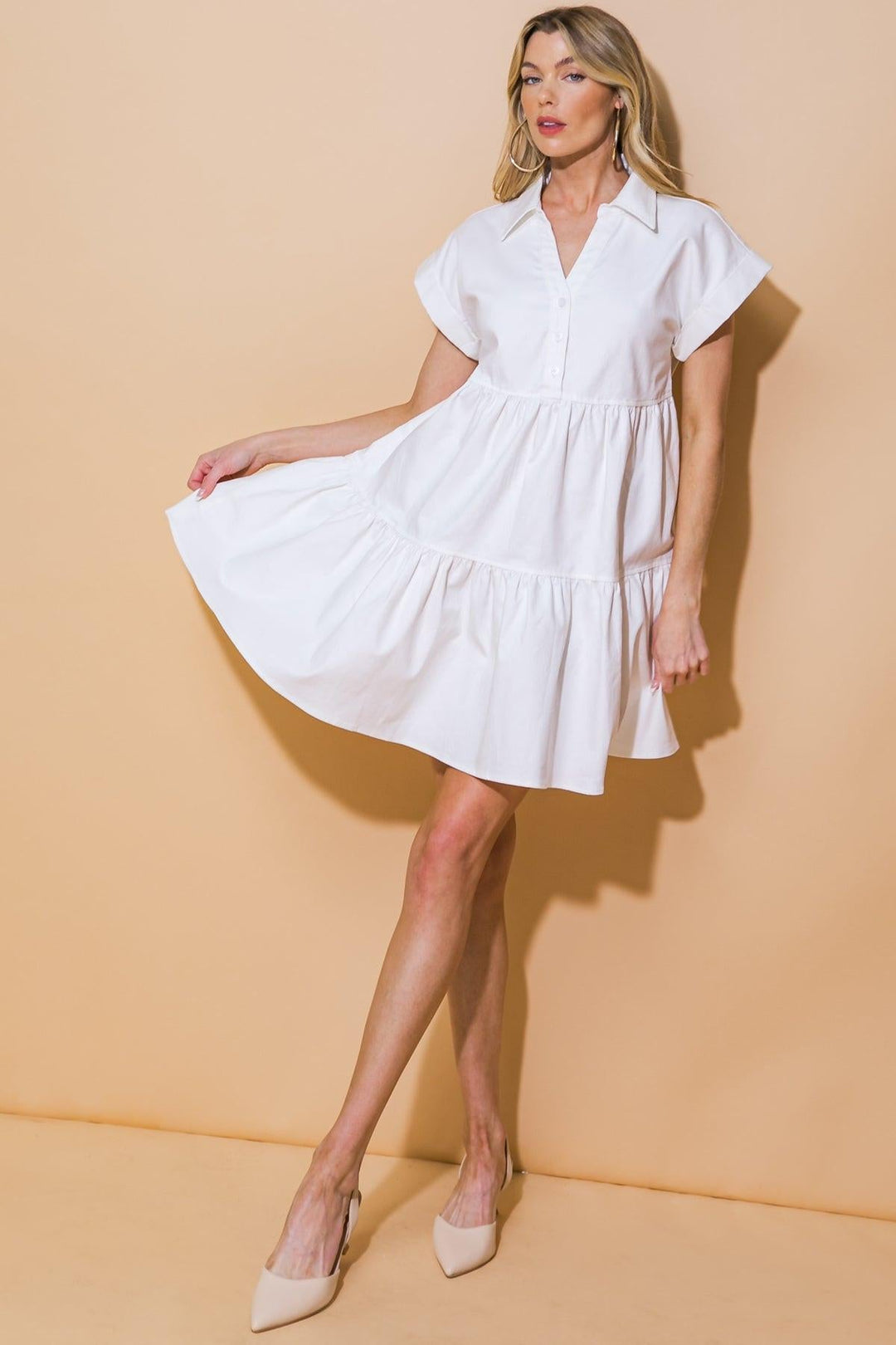 Timeless Beauty Twill Mini Dress from KADOU Boutique