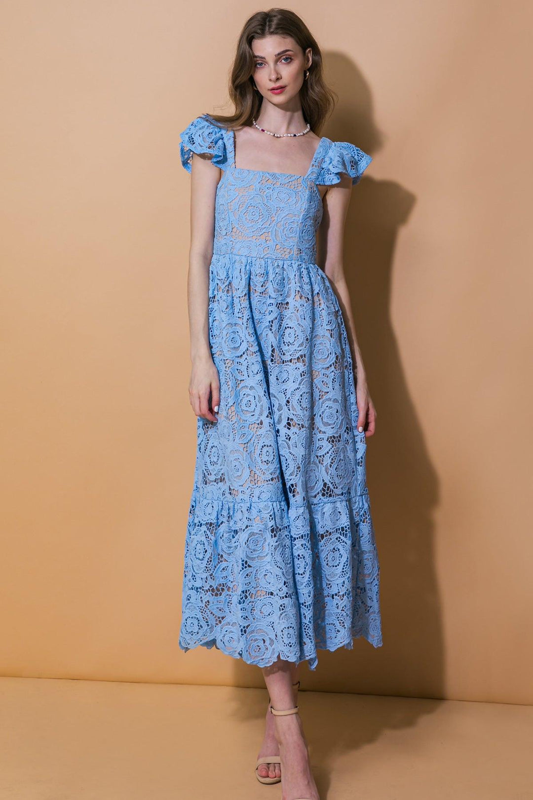 Still Thinking Lace Midi Dress from KADOU Boutique