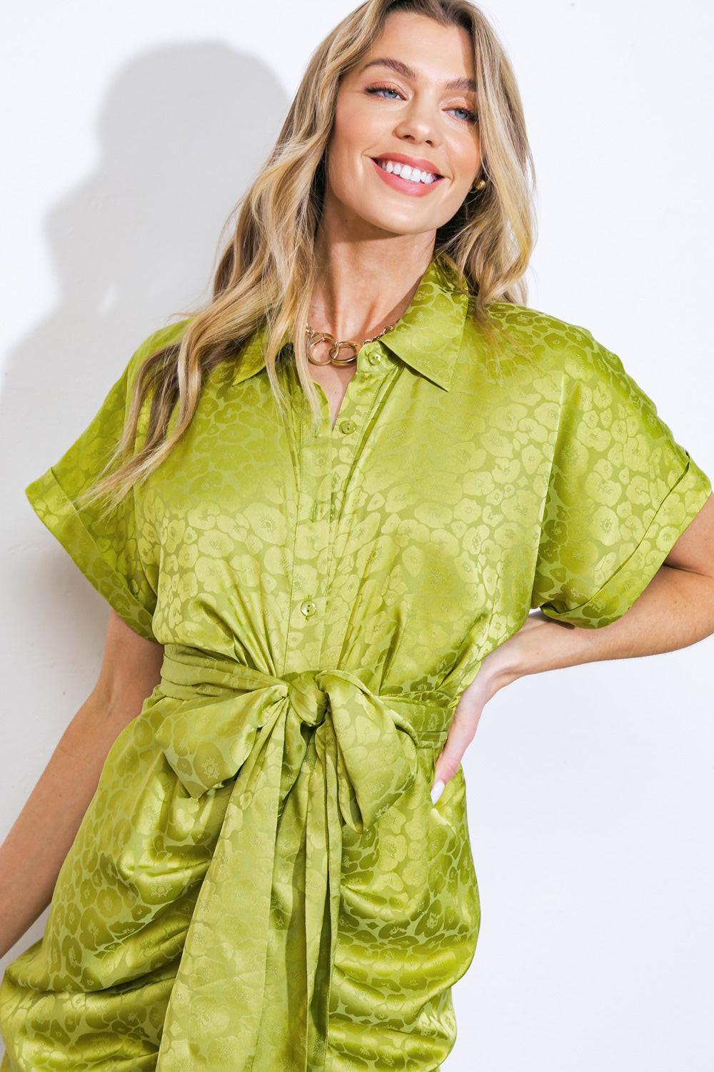 Coming to My Senses Woven Satin Midi Dress from KADOU Boutique