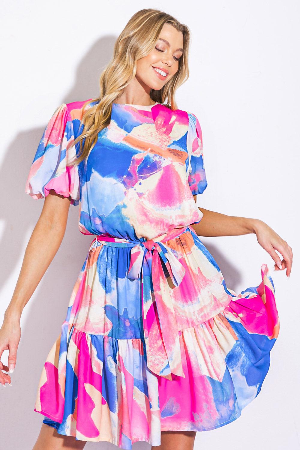Bayside Brunch Woven Mini Dress from KADOU Boutique