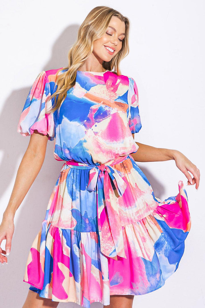 Bayside Brunch Woven Mini Dress from KADOU Boutique