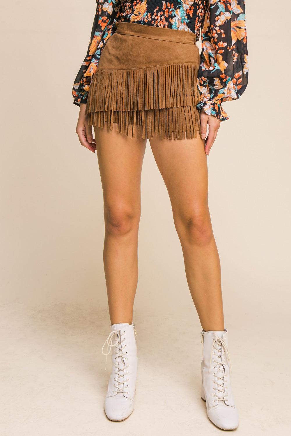 Make Some Plans Suede Skort from KADOU Boutique