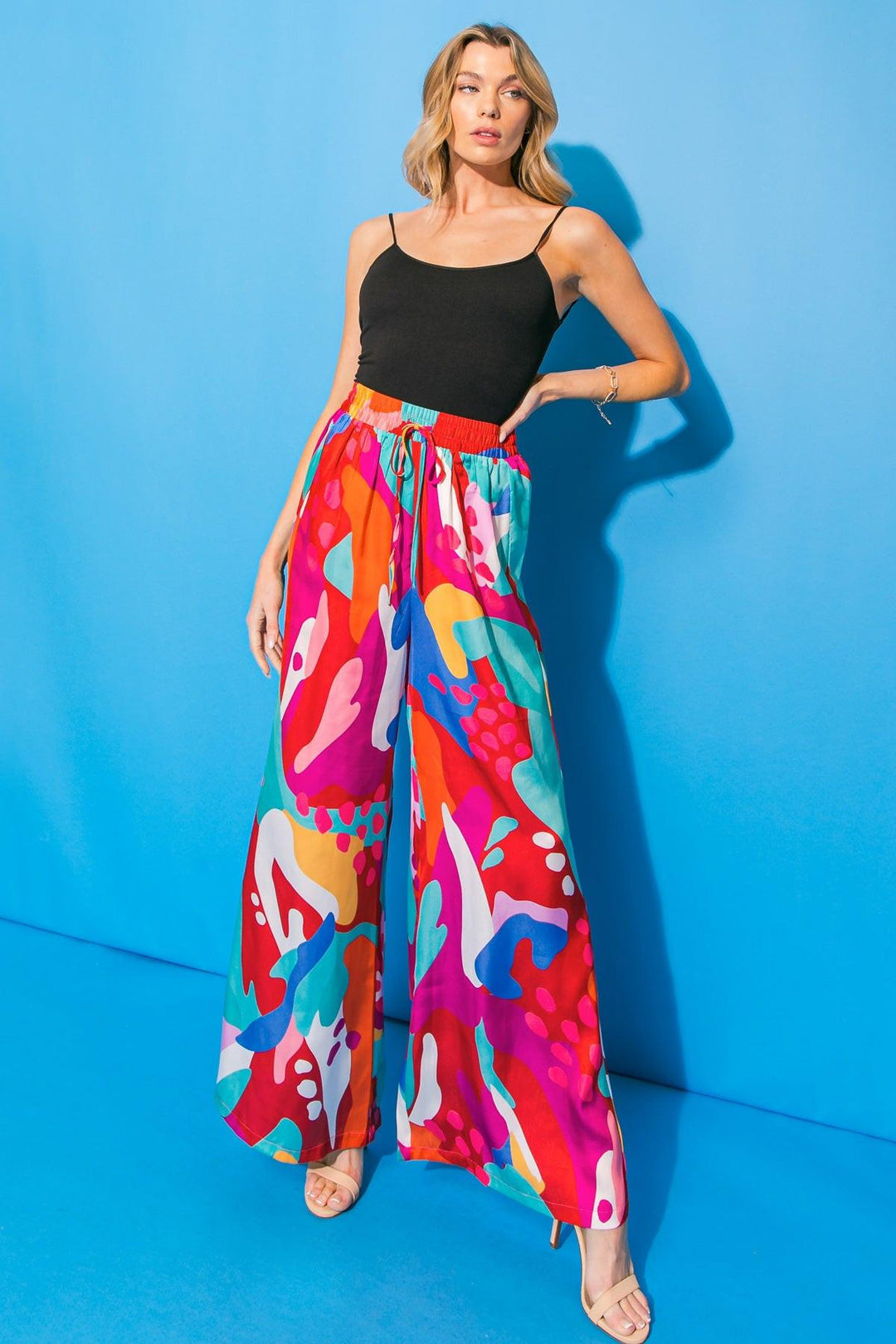 Cancun Getaway Satin Pants from KADOU Boutique