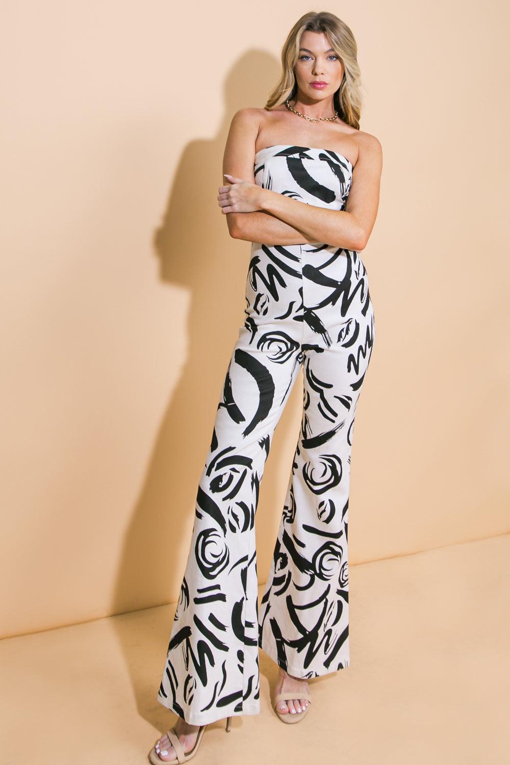 Big Ambitions Strapless Twill Jumpsuit from KADOU Boutique