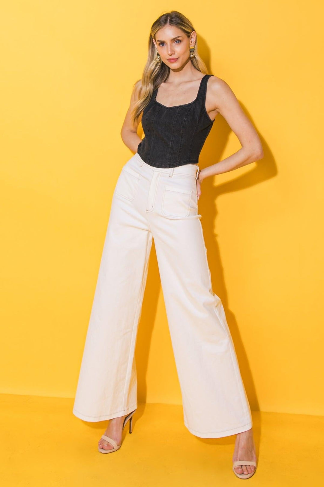 All Ahead Denim Crop Top from KADOU Boutique