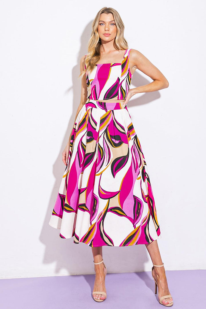 Cocktail Club Woven Twill Top and Skirt from KADOU Boutique