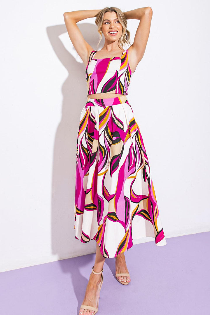 Cocktail Club Woven Twill Top and Skirt from KADOU Boutique