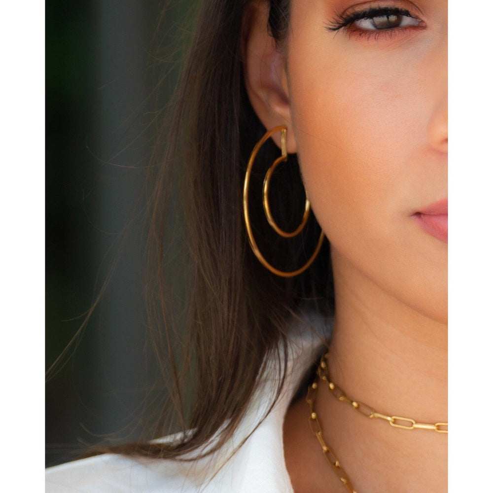Faye Cutout Hoops from KADOU Boutique