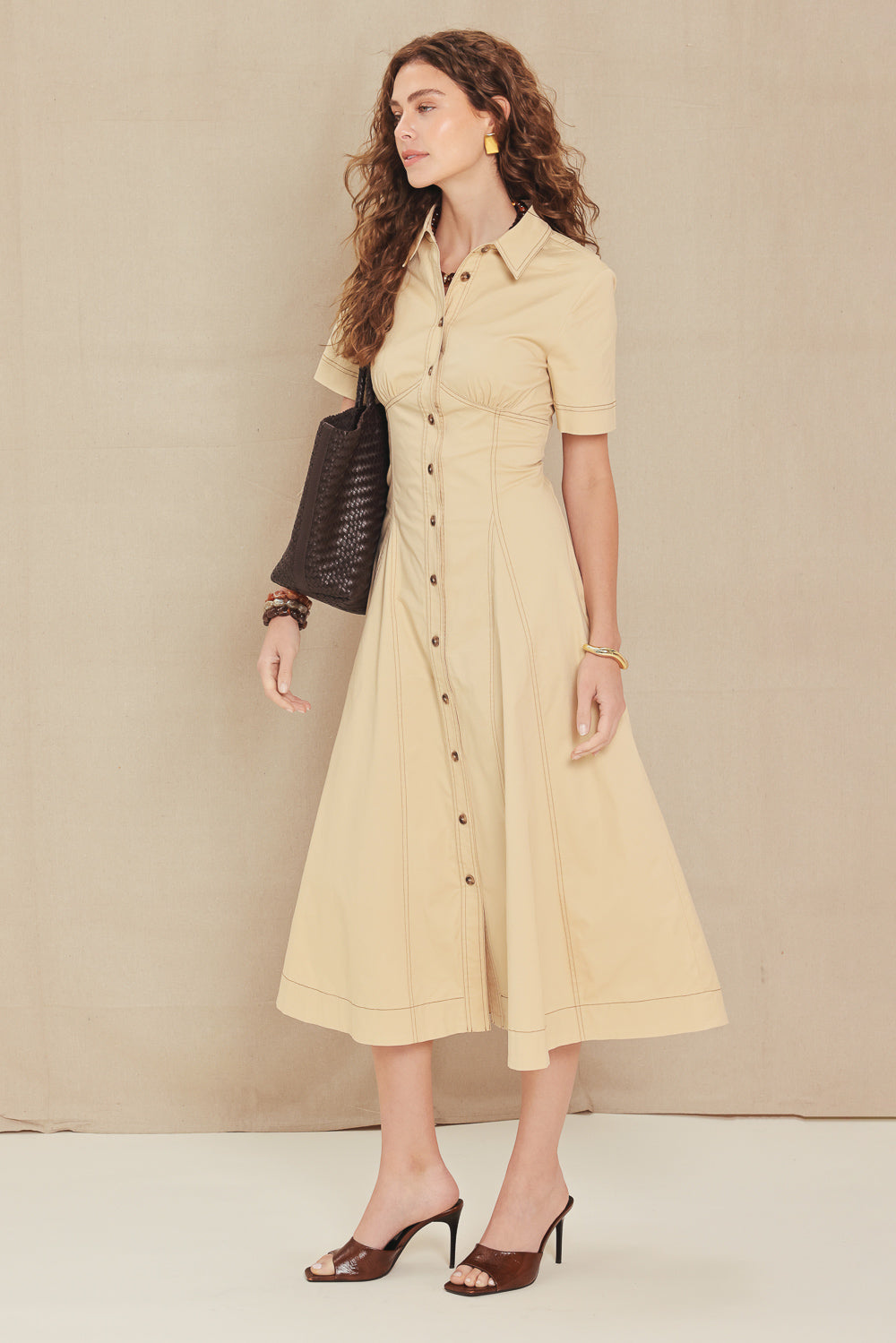 Trend Icon Woven Midi Dress from KADOU Boutique