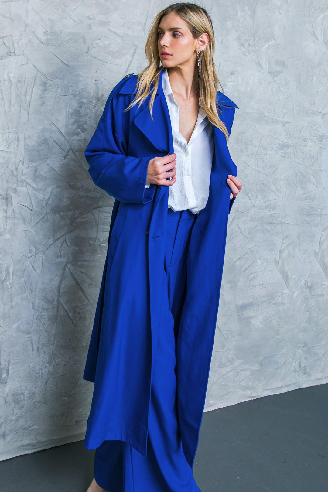 Boss Babe Woven Trench Coat from KADOU Boutique