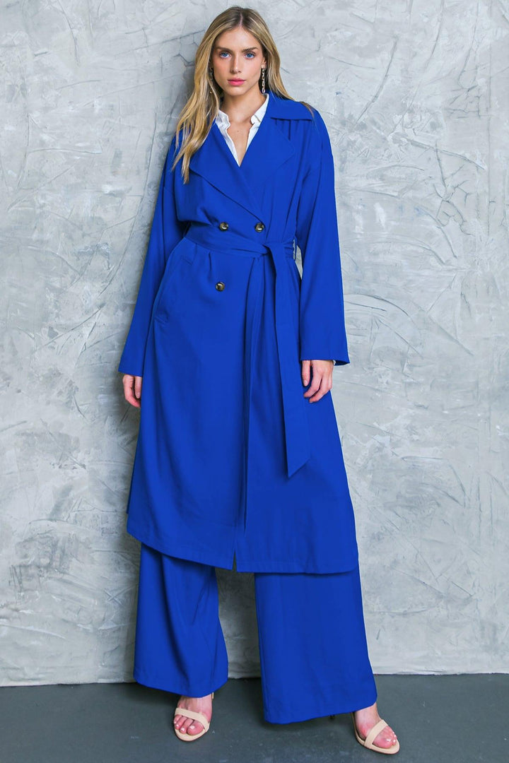 Boss Babe Woven Trench Coat from KADOU Boutique