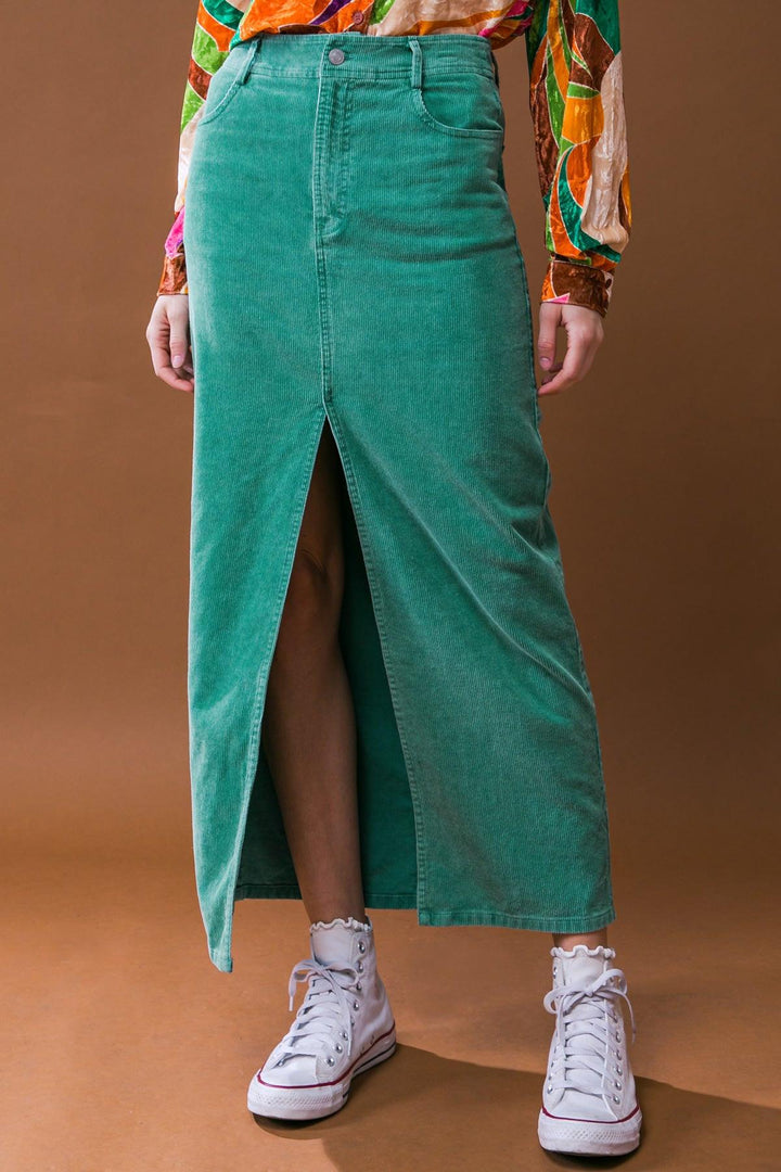 Perfect Pick Corduroy Midi Skirt from KADOU Boutique