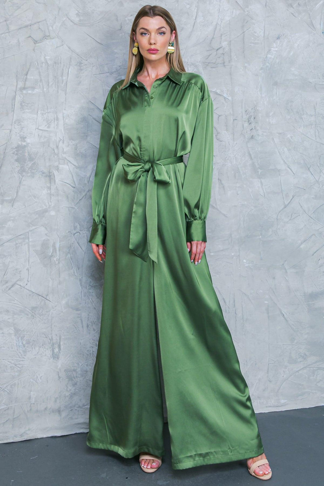 Like Fine Art Satin Wide Leg Jumpsuit from KADOU Boutique