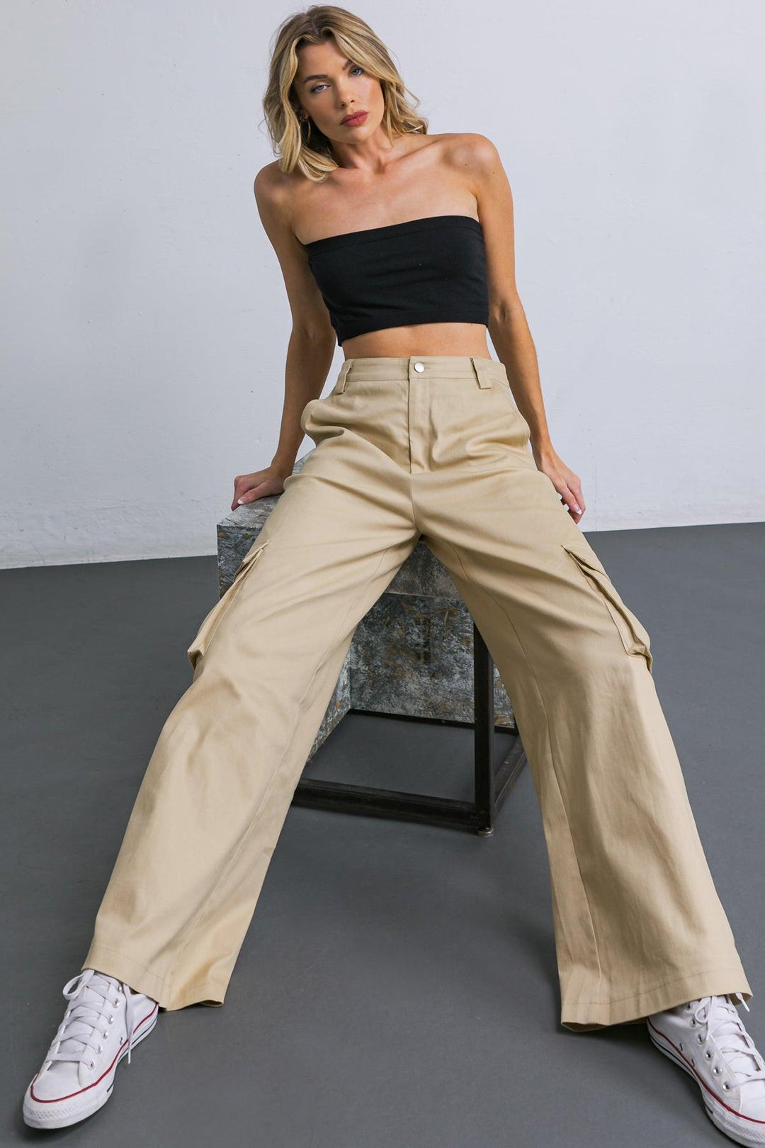 Adorable Posh Woven Cargo Pants from KADOU Boutique