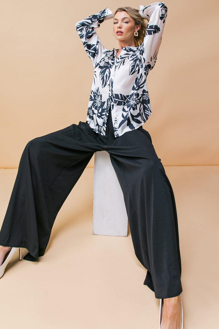 Bride and True Satin Button Down Top from KADOU Boutique