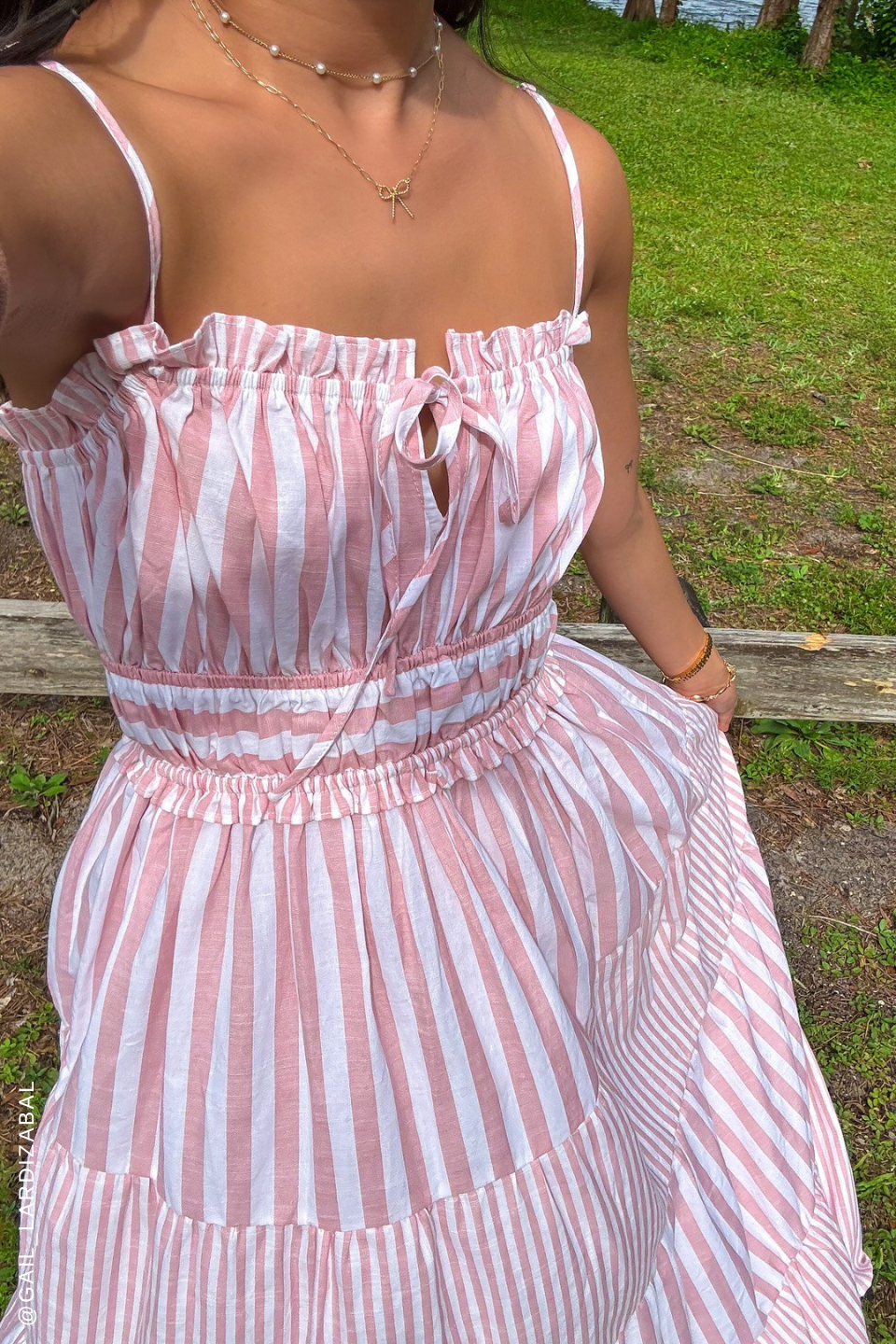 Gia Peony Pink Woven Maxi Dress from KADOU Boutique