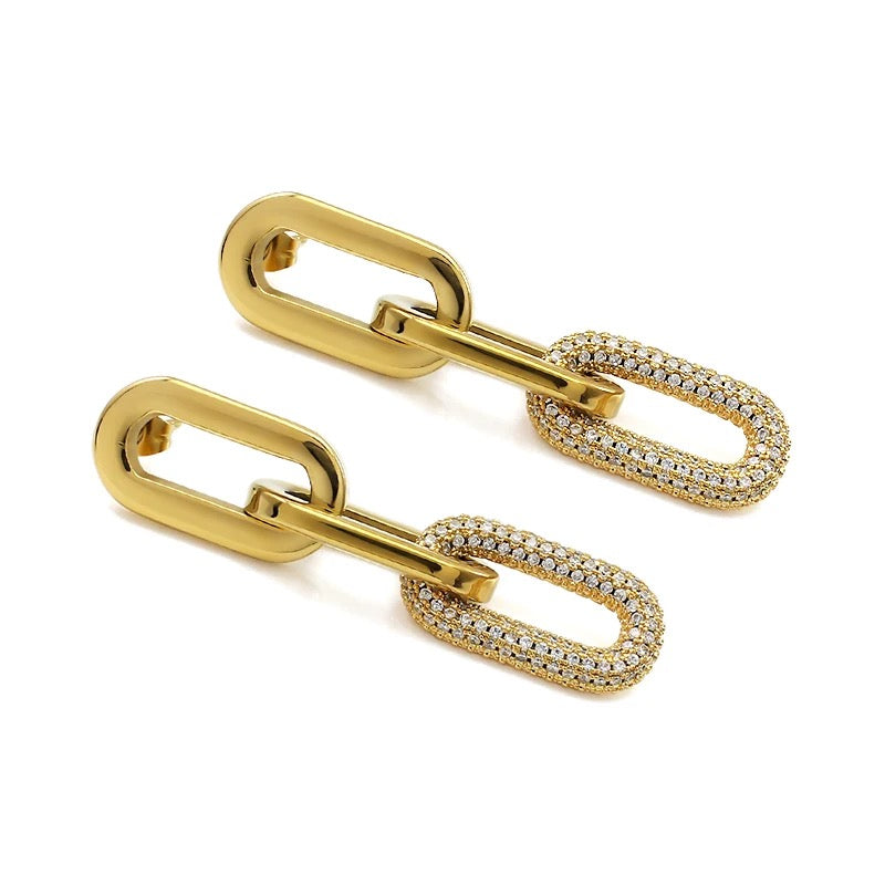 Jenna Pave Earrings - Gold from KADOU Boutique