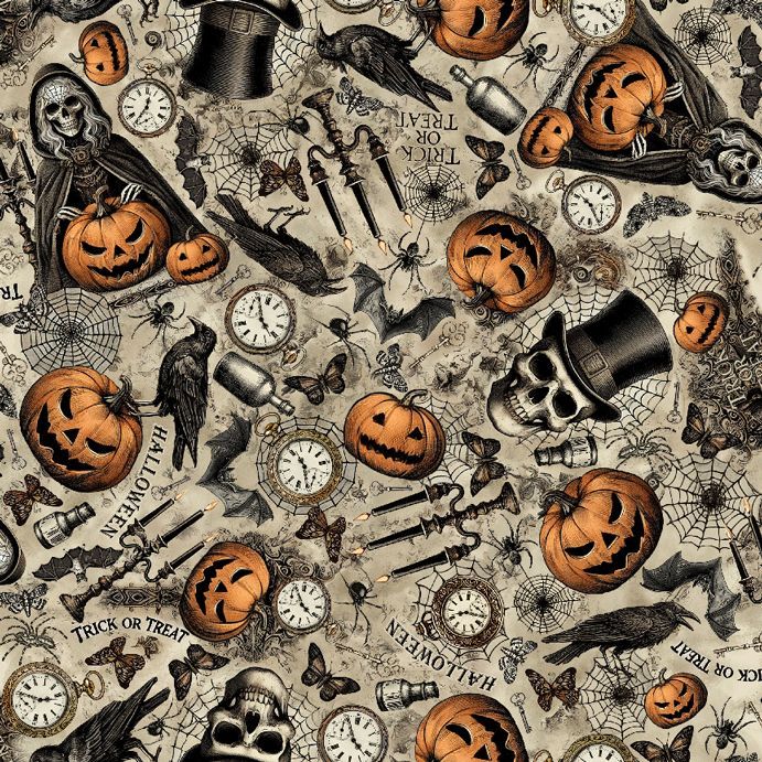 Skulls & Pumpkins Fit & Flare Dress from KADOU Boutique