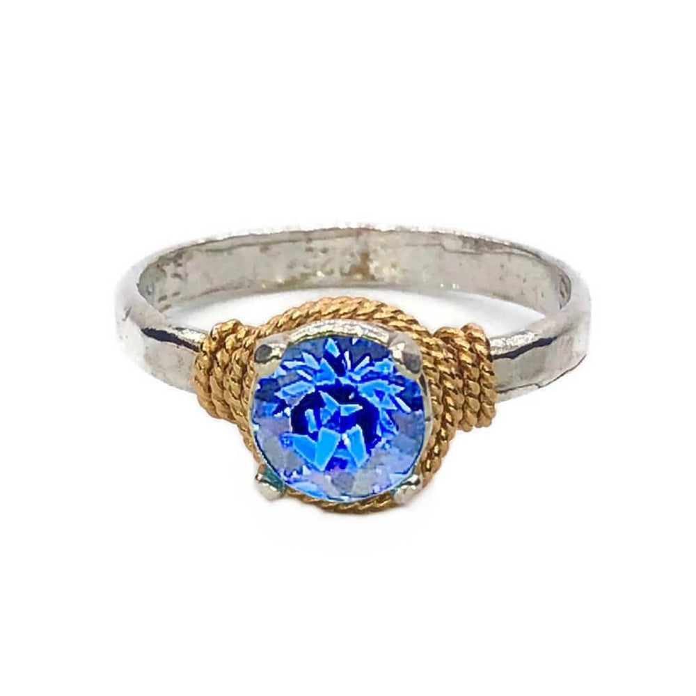 Hand Hammered Birthstone Ring from KADOU Boutique