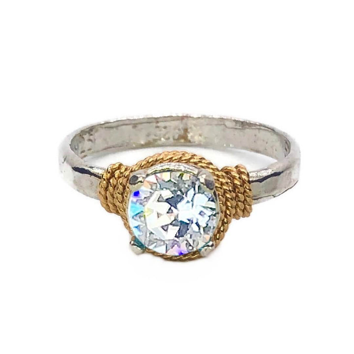 Hand Hammered Birthstone Ring