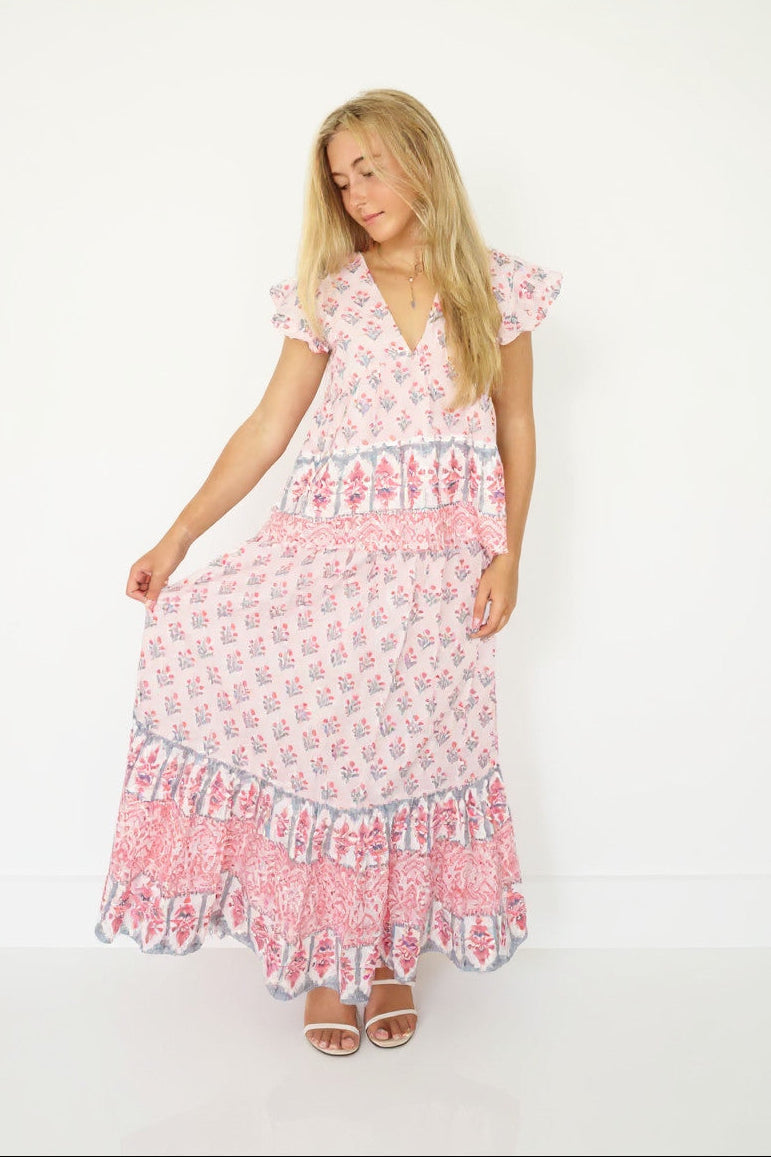 Noor Smocked Skirt in Pastel Palace