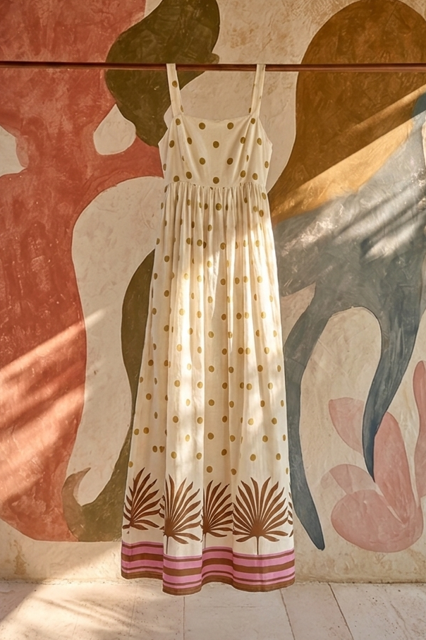 Coconut Grove Woven Midi Dress from KADOU Boutique