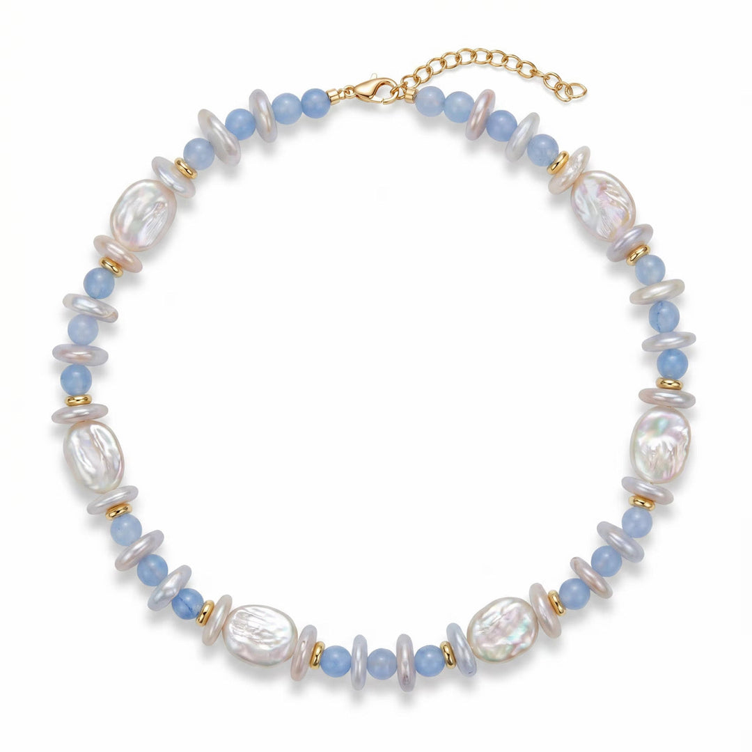 Aquamarine &amp; Pearl Necklace