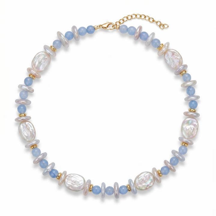 Aquamarine &amp; Pearl Necklace