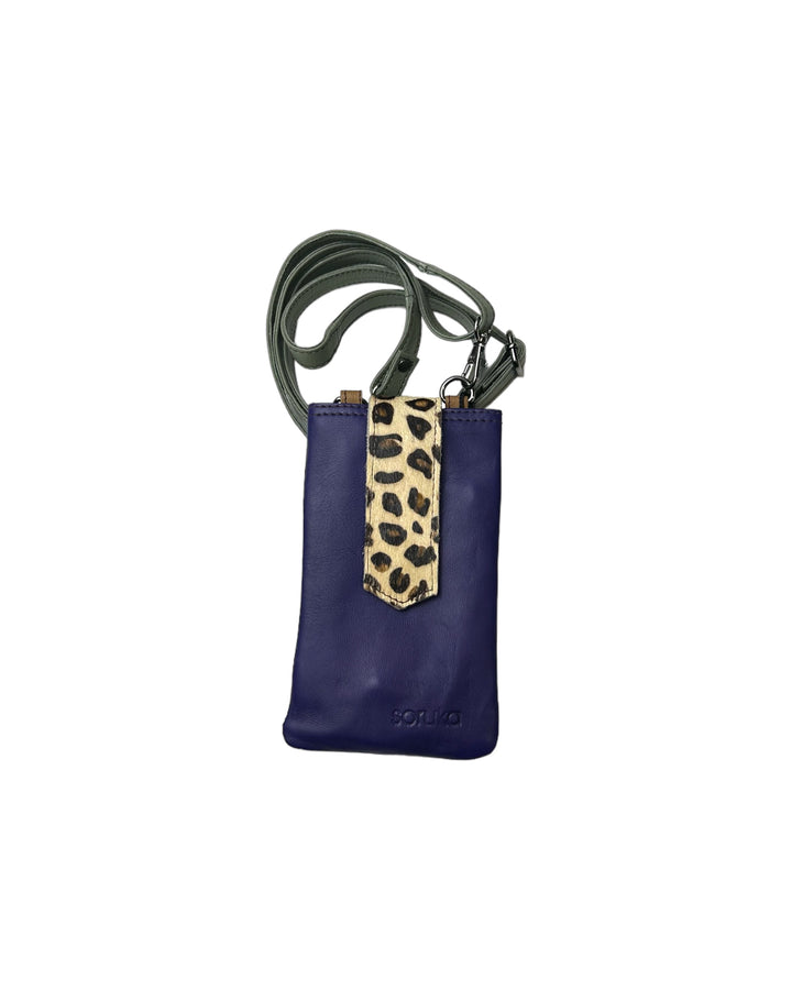 ZOE Leather Phone Crossbody with Print