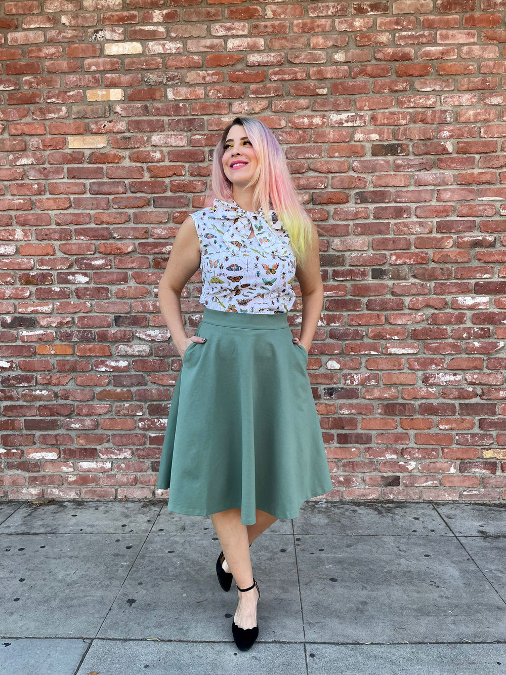 Charlotte Skirt in Sage - Plus Sizes Only from KADOU Boutique