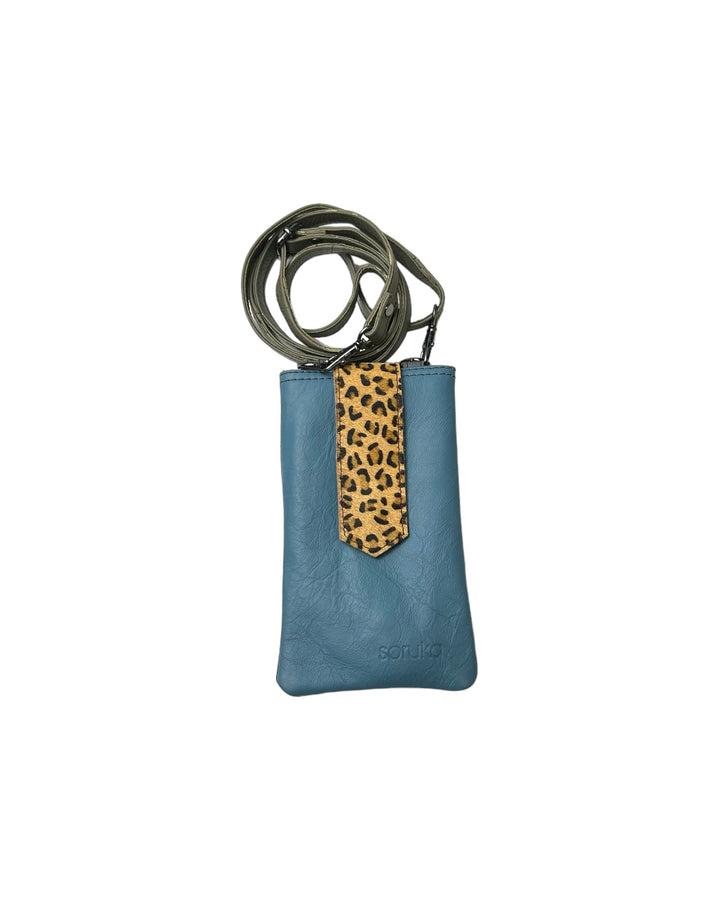 ZOE Leather Phone Crossbody with Print