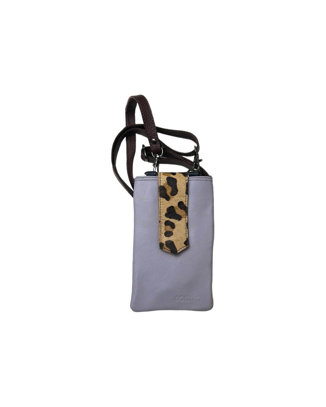 ZOE Leather Phone Crossbody with Print
