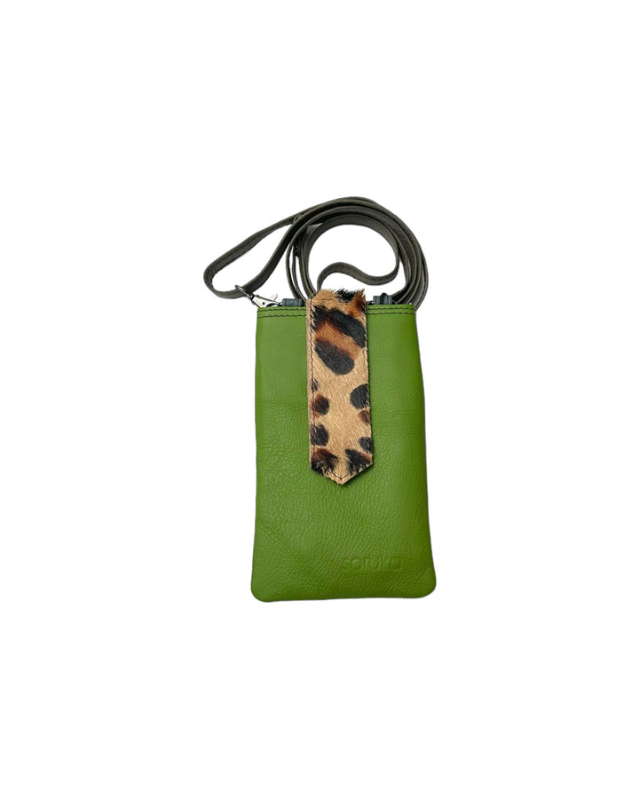ZOE Leather Phone Crossbody with Print