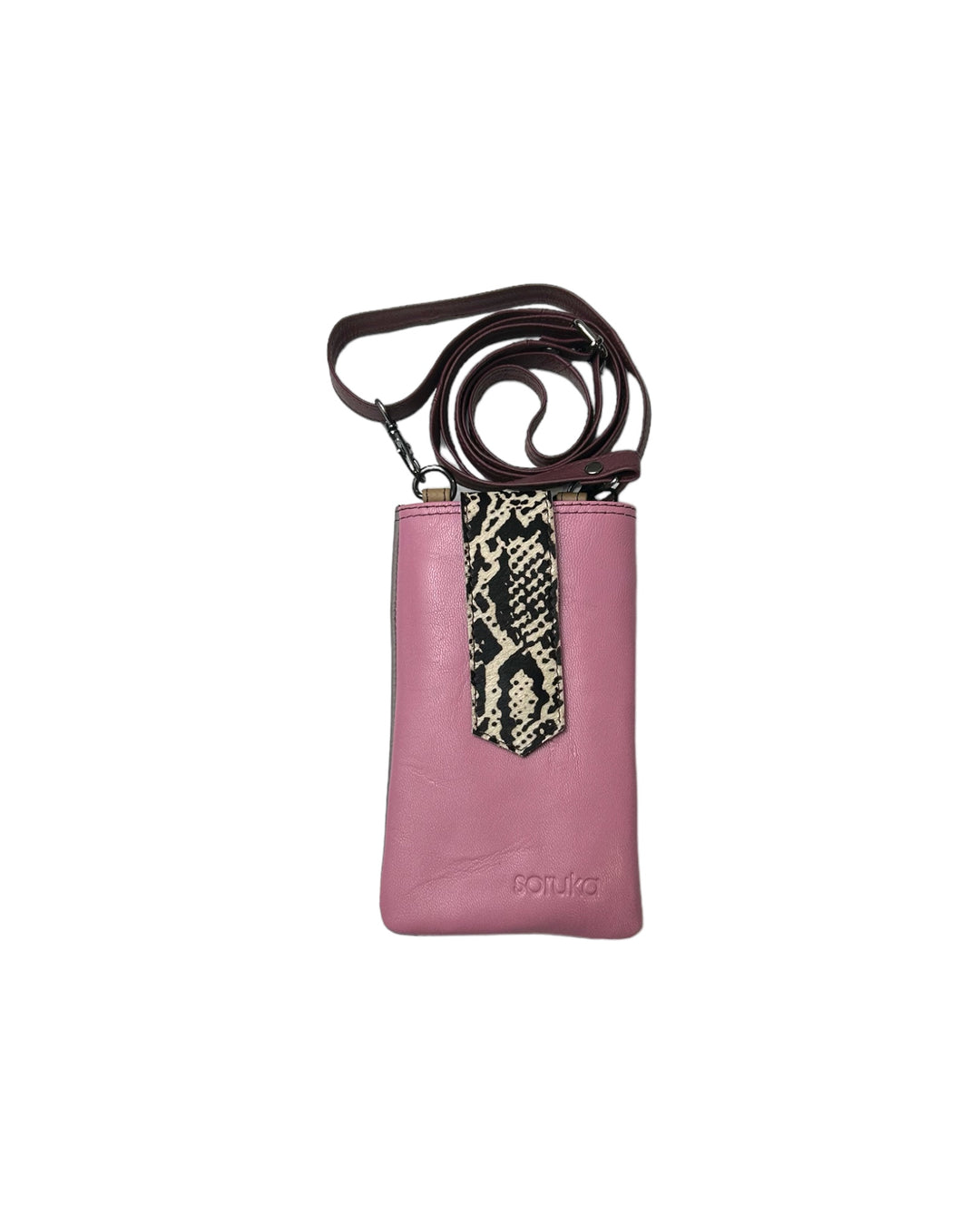 ZOE Leather Phone Crossbody with Print