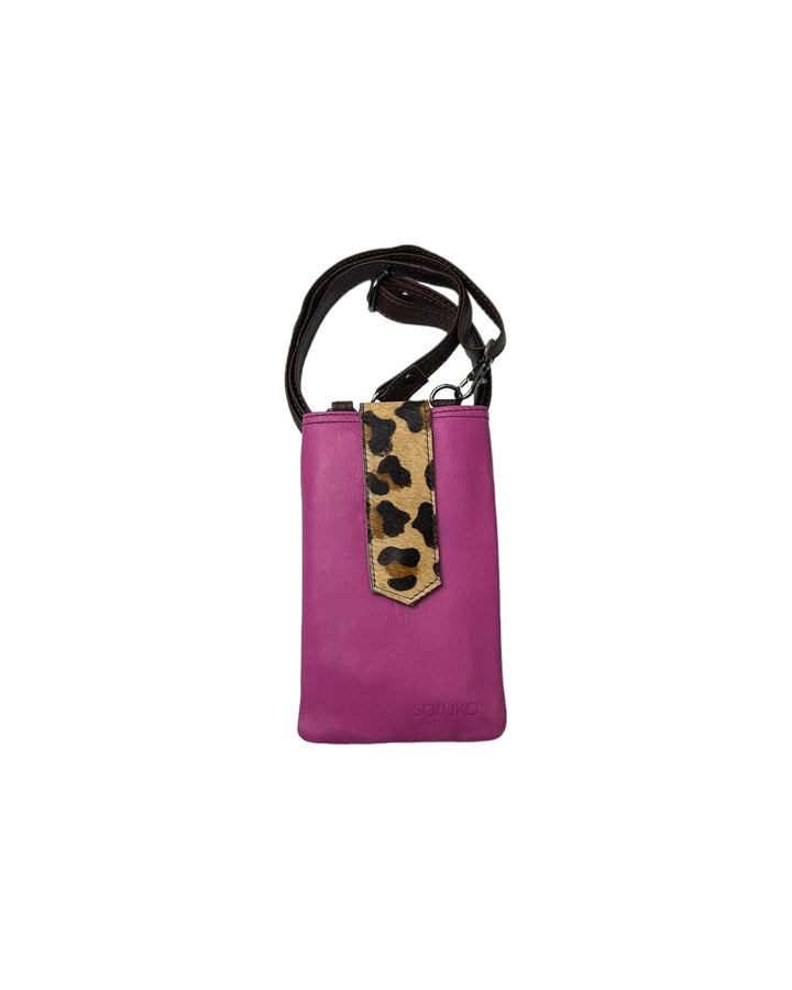 ZOE Leather Phone Crossbody with Print