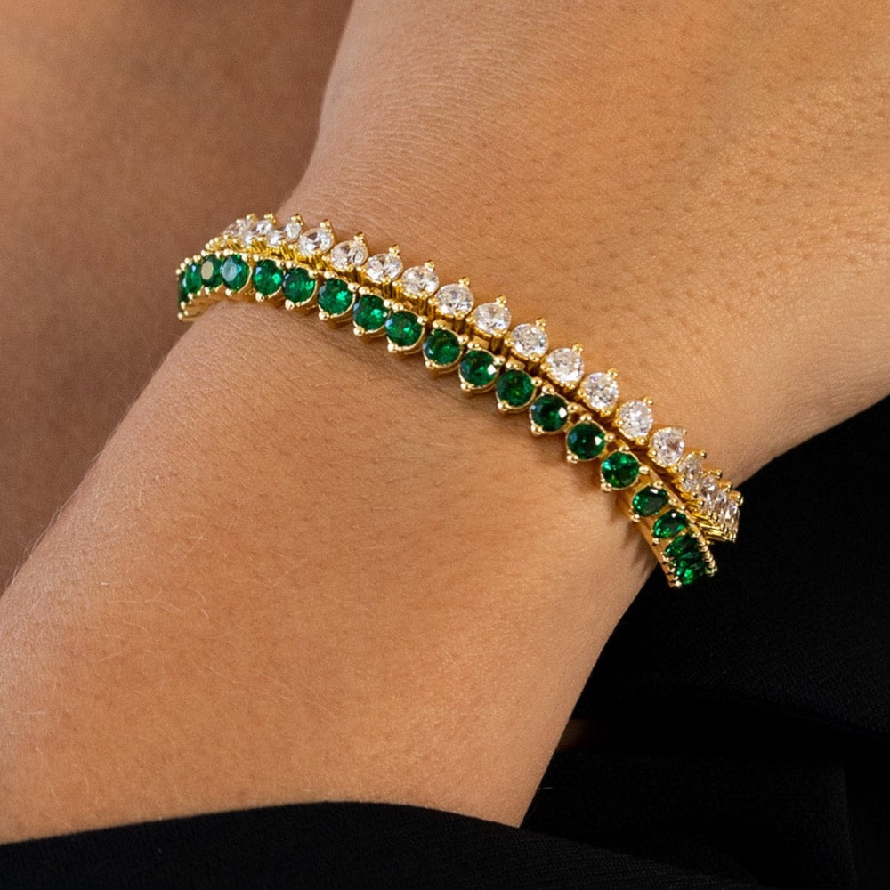 Melinda Tennis Bracelet- Emerald from KADOU Boutique