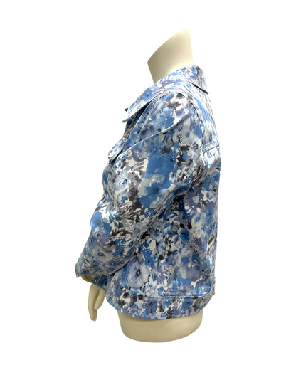 A side view of the Floral Jeans Jacket.