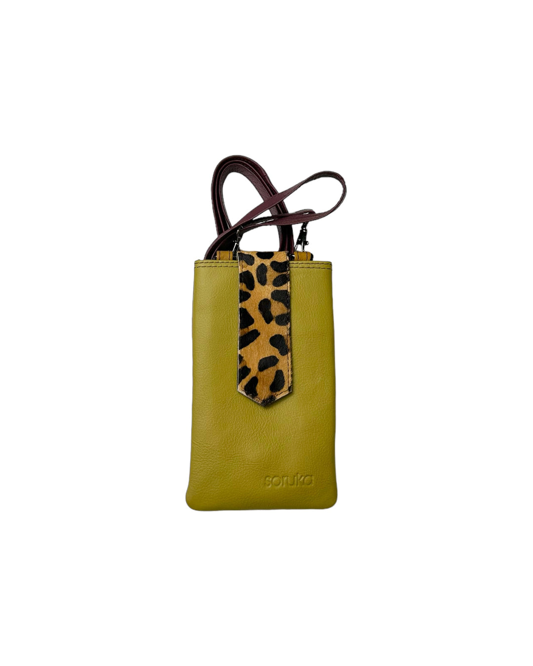ZOE Leather Phone Crossbody with Print